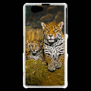Coque Sony Xperia Z1 Compact Portrait de Léopard avec petit