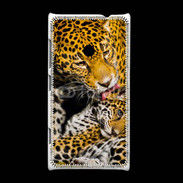 Coque Nokia Lumia 520 Léopard avec son petit 15