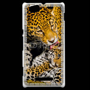Coque Sony Xperia M Léopard avec son petit 15