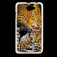 Coque HTC Desire 516 Léopard avec son petit 15