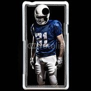 Coque Sony Xperia T Footballer américain en bleu et blanc 50