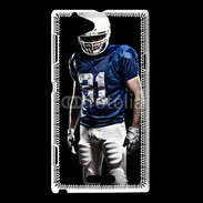 Coque Sony Xperia L Footballer américain en bleu et blanc 50