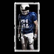 Coque Sony Xperia M2 Footballer américain en bleu et blanc 50