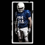 Coque Sony Xperia T3 Footballer américain en bleu et blanc 50