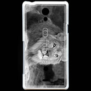 Coque Sony Xperia T Lion en noir et blanc 800