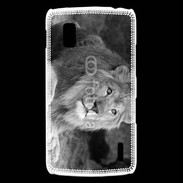 Coque LG Nexus 4 Lion en noir et blanc 800