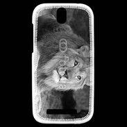 Coque HTC One SV Lion en noir et blanc 800