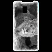 Coque LG P990 Lion en noir et blanc 800