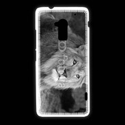 Coque HTC One Max Lion en noir et blanc 800