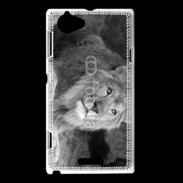 Coque Sony Xperia L Lion en noir et blanc 800