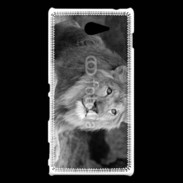 Coque Sony Xperia M2 Lion en noir et blanc 800