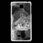 Coque LG F5 Lion en noir et blanc 800