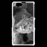 Coque Sony Xperia Z1 Compact Lion en noir et blanc 800