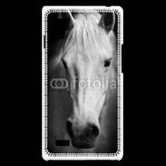 Coque LG Optimus L9 Portrait de cheval en noir et blanc 900