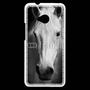 Coque HTC One Portrait de cheval en noir et blanc 900