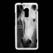 Coque HTC One Max Portrait de cheval en noir et blanc 900