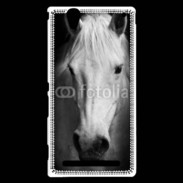 Coque Sony Xperia T2 Ultra Portrait de cheval en noir et blanc 900