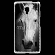 Coque LG F6 Portrait de cheval en noir et blanc 900