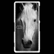 Coque Sony Xperia Z2 Portrait de cheval en noir et blanc 900