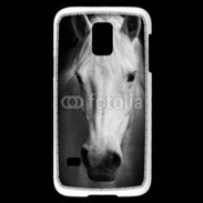 Coque Samsung Galaxy S5 Mini Portrait de cheval en noir et blanc 900