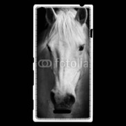 Coque Sony Xperia T3 Portrait de cheval en noir et blanc 900