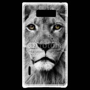 Coque LG Optimus L7 Lion les yeux dans les yeux