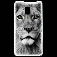 Coque LG P990 Lion les yeux dans les yeux