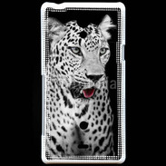 Coque Sony Xperia T Léopard en noir et blanc 550