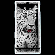 Coque Sony Xperia U Léopard en noir et blanc 550