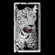 Coque Sony Xperia L Léopard en noir et blanc 550
