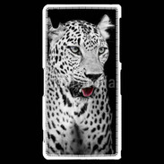 Coque Sony Xperia Z2 Léopard en noir et blanc 550