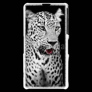 Coque Sony Xperia Z1 Compact Léopard en noir et blanc 550