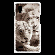 Coque LG Optimus L9 Couple de lion et lionne 500