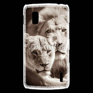 Coque LG Nexus 4 Couple de lion et lionne 500