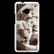 Coque HTC One Couple de lion et lionne 500