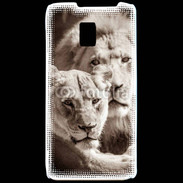 Coque LG P990 Couple de lion et lionne 500