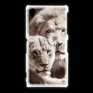Coque Sony Xpéria Z1 Couple de lion et lionne 500