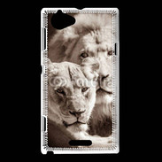 Coque Sony Xperia L Couple de lion et lionne 500
