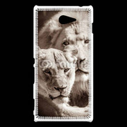 Coque Sony Xperia M2 Couple de lion et lionne 500