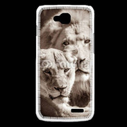 Coque LG L90 Couple de lion et lionne 500