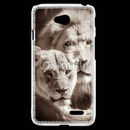 Coque LG L70 Couple de lion et lionne 500