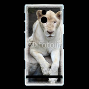 Coque Sony Xperia P Lionne albinos 100