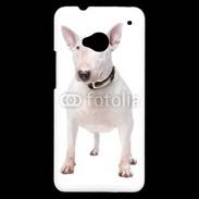 Coque HTC One Bull Terrier blanc 600