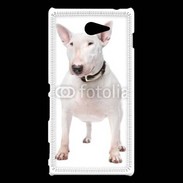 Coque Sony Xperia M2 Bull Terrier blanc 600
