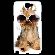 Coque Samsung Galaxy Note 2 Yorkshire terrier avec lunettes 600