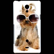 Coque Sony Xperia T Yorkshire terrier avec lunettes 600
