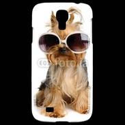 Coque Samsung Galaxy S4 Yorkshire terrier avec lunettes 600