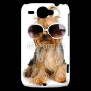 Coque HTC Wildfire G8 Yorkshire terrier avec lunettes 600