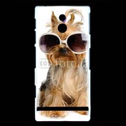 Coque Sony Xperia P Yorkshire terrier avec lunettes 600