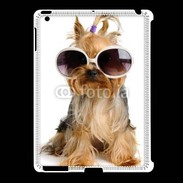 Coque iPad 2/3 Yorkshire terrier avec lunettes 600